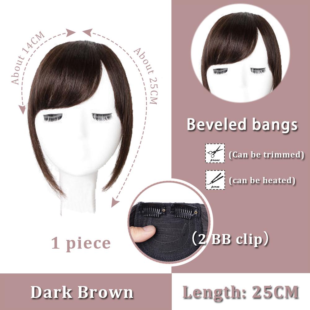Black Brown Bangs Wig Hair Extension Synthetic Wig Women Clip Style Bangs