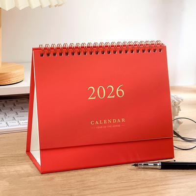 2026 Stolní kalendář LEDEN 2026 - PROSINEC 2026 Stojící překlápěcí stolní kalendář 12měsíční plánovač s dvojitou drátovou vazbou pro domácí kancelář školu