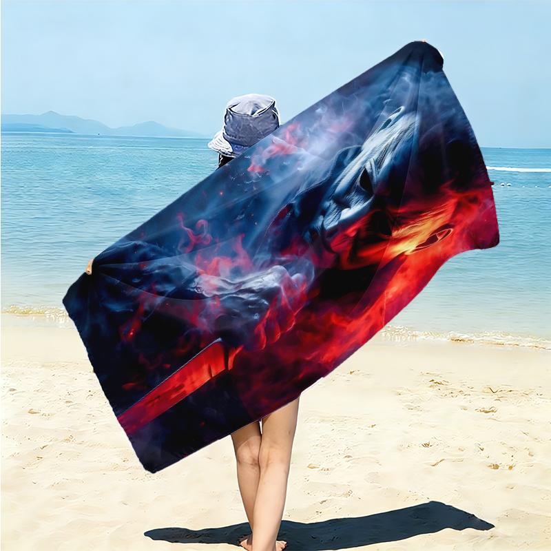 1Pc Halloween Horror Icons Beach Towel Microfiber Beach Towel Thin Absorbent For Beach Swimming Yoga Bath Sports 0917171