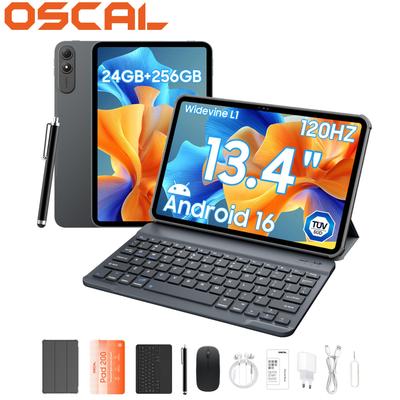Oscal Pad 200 13.4' Android 16 Conjunto IA Tablet 24GB RAM 256GB ROM Até 2TB