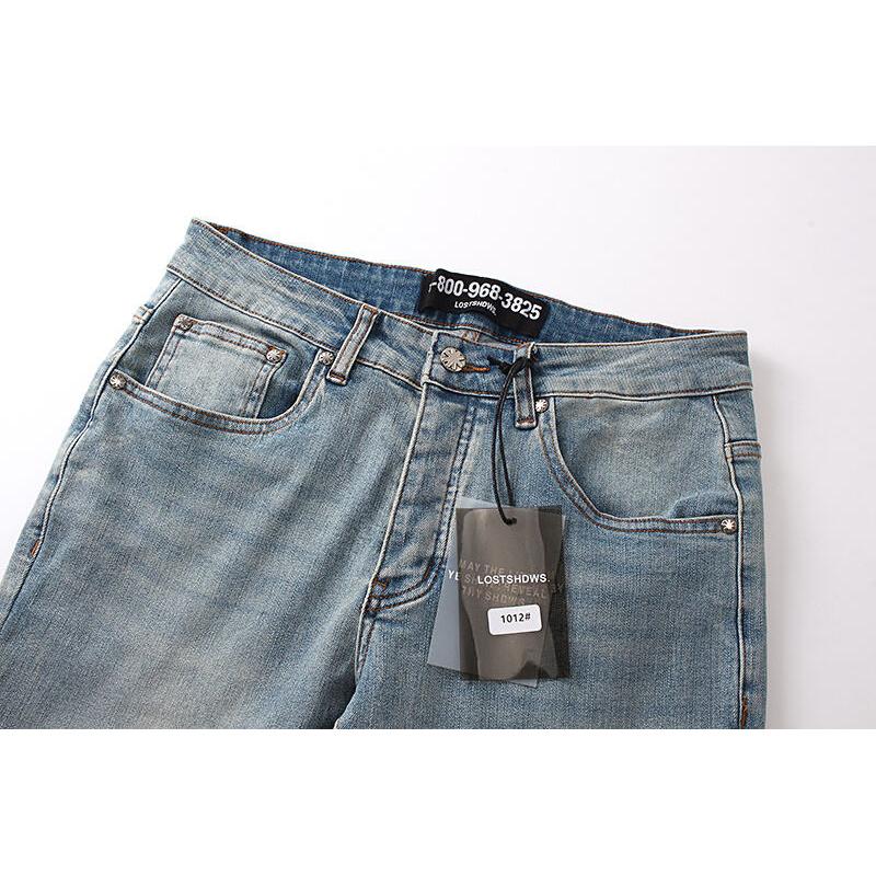 LOSTSHDWS Men's and Women's Spring and Autumn Flared Elastic Jeans Couple Jeans