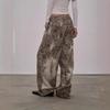 Womens Wide Leg Cargo Pants Leopard Print Cotton Loose Fit Streetwear Trousers Mid-Rise 2025