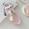 3D Braided Flower Phone Lanyard Keychain For iPhone 17 ProMax Girl Anti-Lost Knot Rope Strap Car Diy Accessories Fashion Keyring
