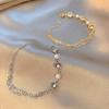 Hollow Heart-Shaped Imitation Pearl Bracelet Unique Design Exquisite Sweet Metal Chain Bracelet Women's Girl Party Jewelry Gifts