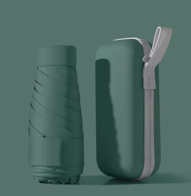 Mini Umbrella Capsule Design Portable Dual-Use Sunny & Rainy Mode Rainproof Sun Protection Outdoor Travel Parasol Umbrella