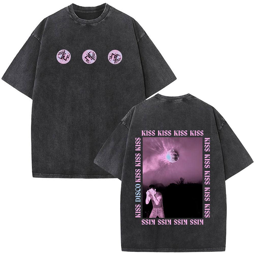 Kiss All The Time Disco Occasionally Tour Vintage Washed T Shirt Men Women High Quality Oversized Cotton Tshirt Streetwear