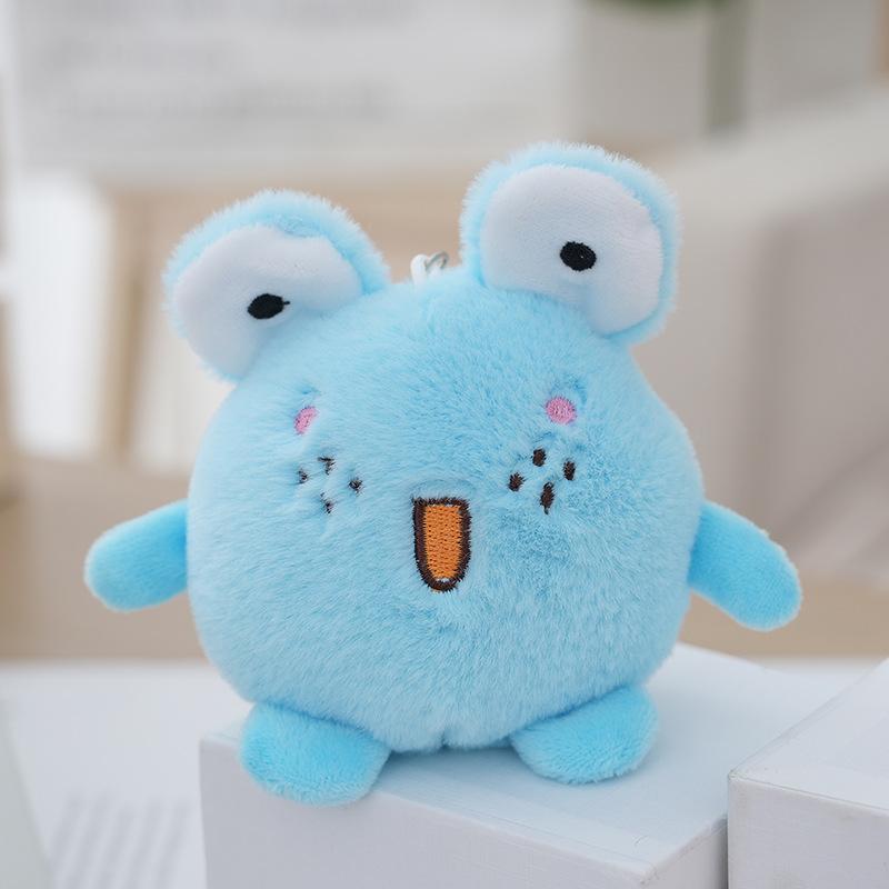 

Adorable Plush Frog Toy With Velvety Texture In Blue Pink Yellow And Green синій