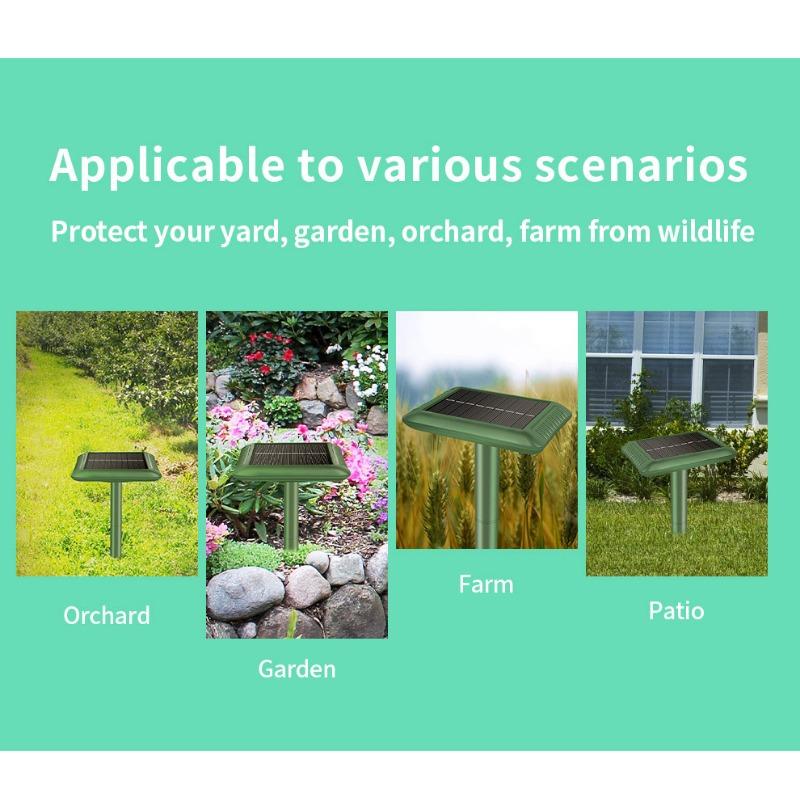 Güneş Enerjili Fare Kovucu 360° İnverter Mekanik Dalga Yılan Kovucu Çiftlik Bahçe Toprak Fişi Fare Kovucu