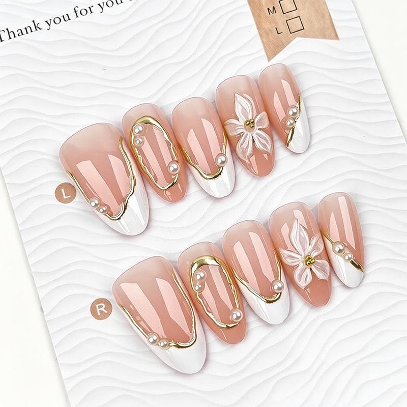 Summer European American 3D Strawberry Cherry Almond Nail Art Gel Tips
