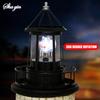 LED Solar Rotating Lighthouse Hardware Iron Electronic Accessories Outdoor Landscape Lights Garden Decoration