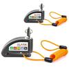 2x Anti-theft Disc Lock Alarm Motorcycle + Reminder Cable 110dB Black Discount Set