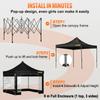 10 x 10 FT Pop Up Canopy Tent, Outdoor Patio Gazebo Tent with Removable Sidewalls and Wheeled Bag, UV Resistant Waterproof Instant Gazebo Shelter for