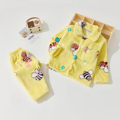 Conjunto de Pijama de Inverno em Fleece de Coral para Bebê - Roupa de Casa Fofa, Grossa e Aconchegante para Outono e Inverno