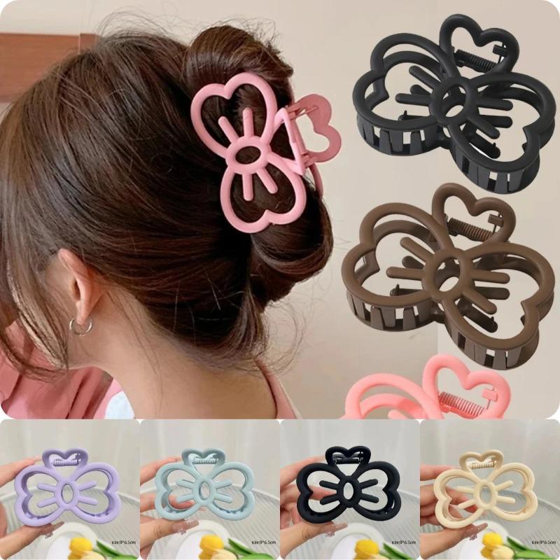 Korean Cute Bowknot Hair Claw Crab Plastic Hair Clip Candy Color Clip for Girls Sweet Hairpins Hair Accessories for Women