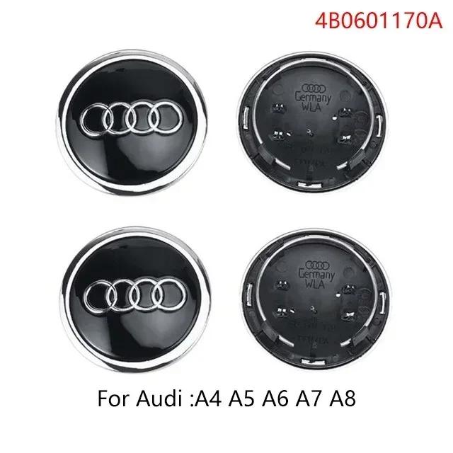 For Audi  A5 4Pcs 60/61/68/69/77/135mm Car Wheel Hub Caps Center Rim Cover Badge Decoration Accessories For Audi A4 A5 A6 A7 A8 Q5 Q7 Hubcap