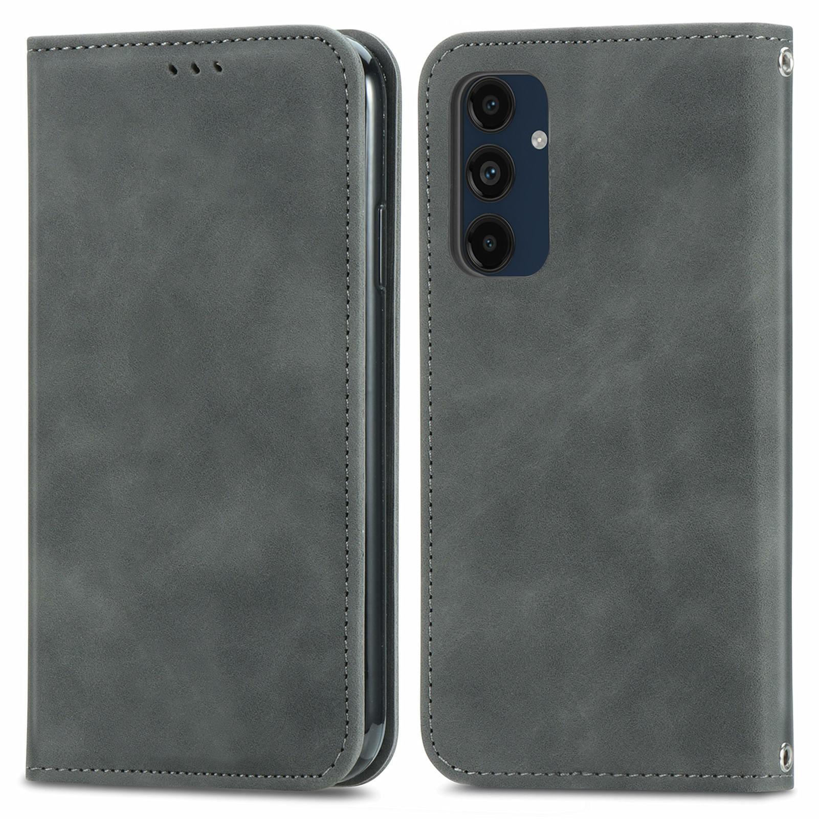 

Чохол для Samsung Galaxy A16 5G/A16 4G Шкіра на дотик Шкіряний тримач для карток Чохол для телефону Магнітна абсорбція Grey
