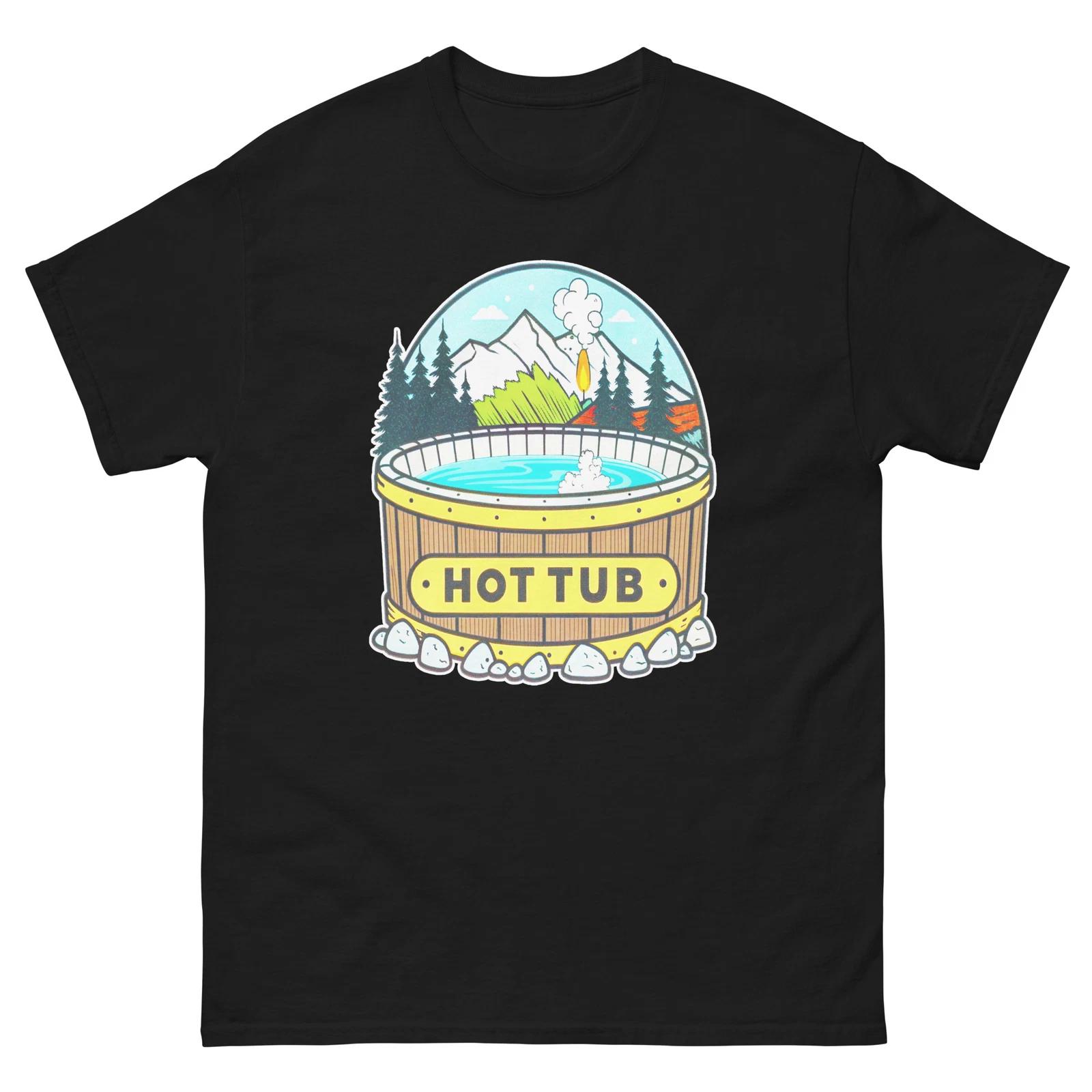 Hot Tubs Mountain Ski Resort Town T-Shirt XL