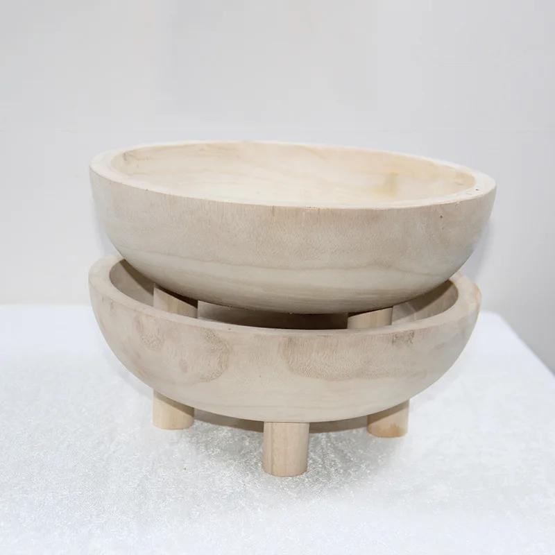 Wabi Wind Paulownia Wooden Plate Home Decoration Ornament Wooden Pallet Storage Plate Homestay Solid Wood High-end Fruit Plate