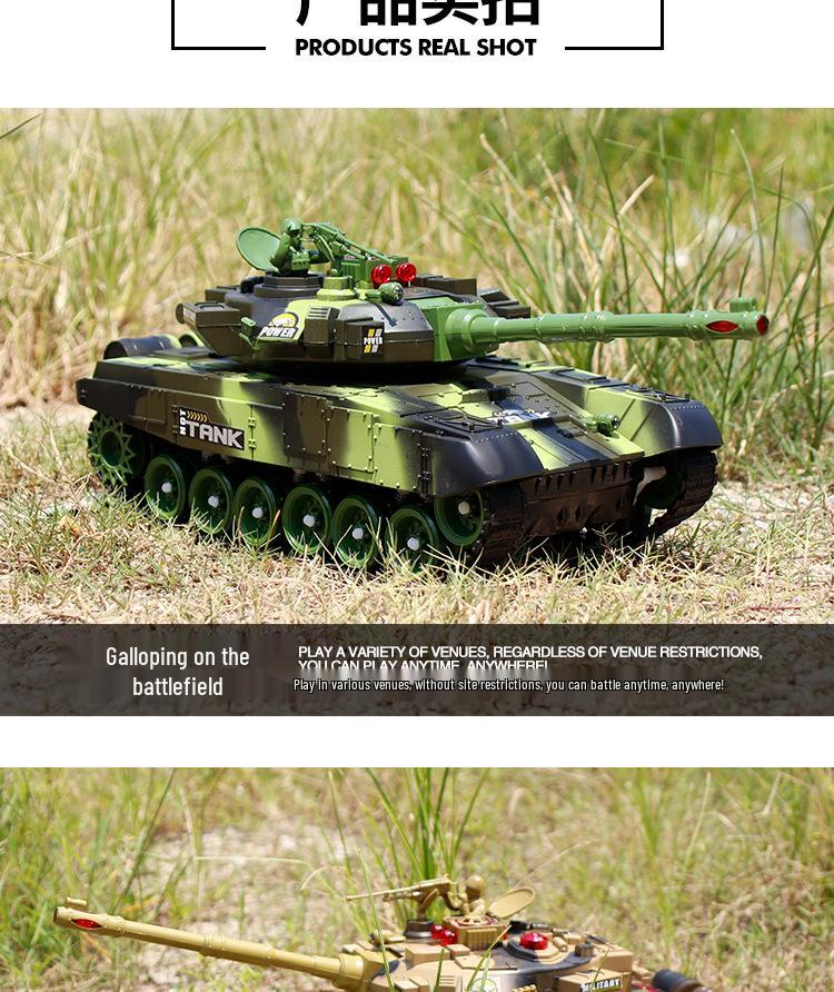 Large RC Parent-Child Tank Battle Toy: Rechargeable, Tracked Off-Road 2.4G Cannon Vehicle