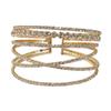 Zinc Zinc Alloy Multi-layer Rhinestone Cuff Bracelet Irregular Silver Wrist Circle  Couple