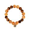 Natural Stone Rhinestone Beaded Bracelet Ethnic Geometric Design Gold Plated Buddhist Spiritual Protection Women's Versatile