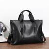 Soft Cowhide Men Business Briefcase Large Capacity Laptop Crossbody Handbag