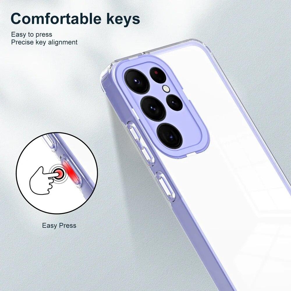 Phone Clear Cover for Samsung Galaxy S24 S23 Ultra A14 A04 A34 A54 A13 A23 A33 A53 A73 A52 A24 A05 A15 A25 Case Protector Bumper