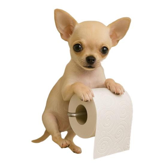 Wall Mount Toilet Paper Holder Easy To Install Dog Shape Design Funny 3D Printed Towel Holder Paper Rack Bathroom Decoration