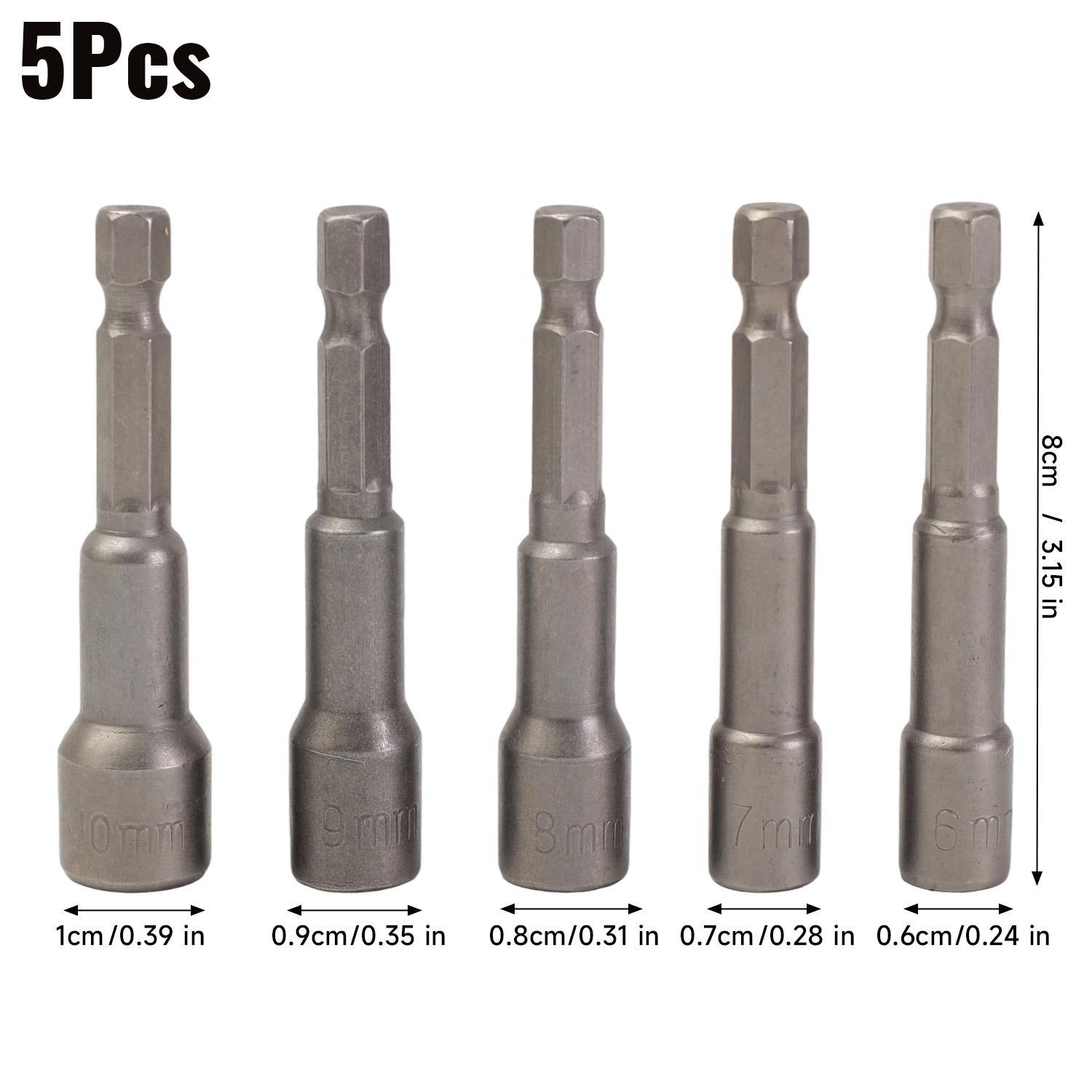

80mm Length Deepen Power Nut Impact Socket Adapter for Power Tools Hexagonal Screwdriver Sockets Adapter Deepening Sleeves