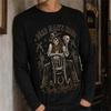 2026 New Men's Halloween 3D Printed Long Sleeve Casual Round Neck Top Long Sleeve  with Pumpkin Skull Flame and Chain Design