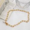 Fashion Temperament Ot Buckle Pearl Pendant Necklace Women'S Light Luxury Niche Geometric Pearl Collarbone Chain