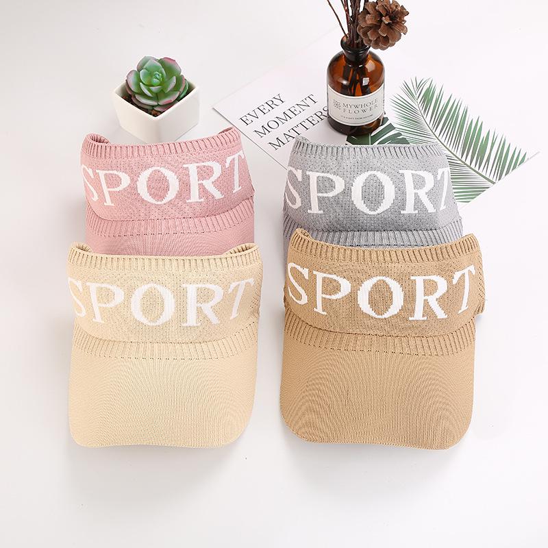 Knitted Empty Cap Summer Alphabet Outdoor Sports Cycling Visor Dew Ponytail Cap Fashion Trend