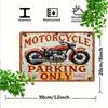 Vintage Motorcycle Parking Sign Retro Metal Wall Art Aluminum Plaque for Home Decor