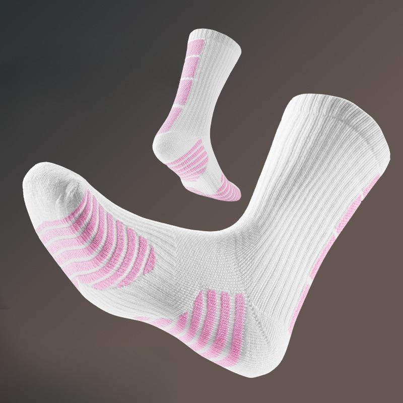 Socks, Sports Basketball Socks, Men's Thickened Towel Bottom Medium Long Striped Socks