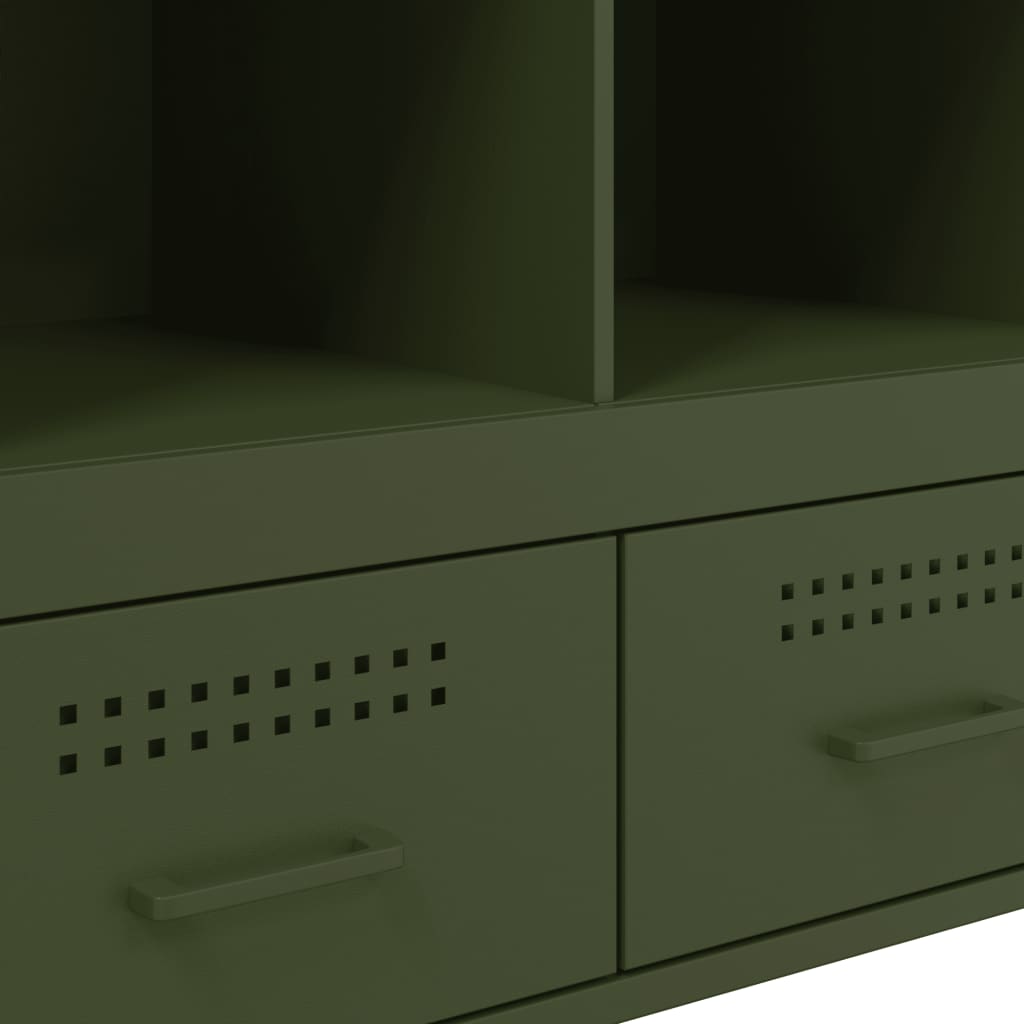 Highboard Olive Green 68 X 39 X 101.5 Cm Steel
