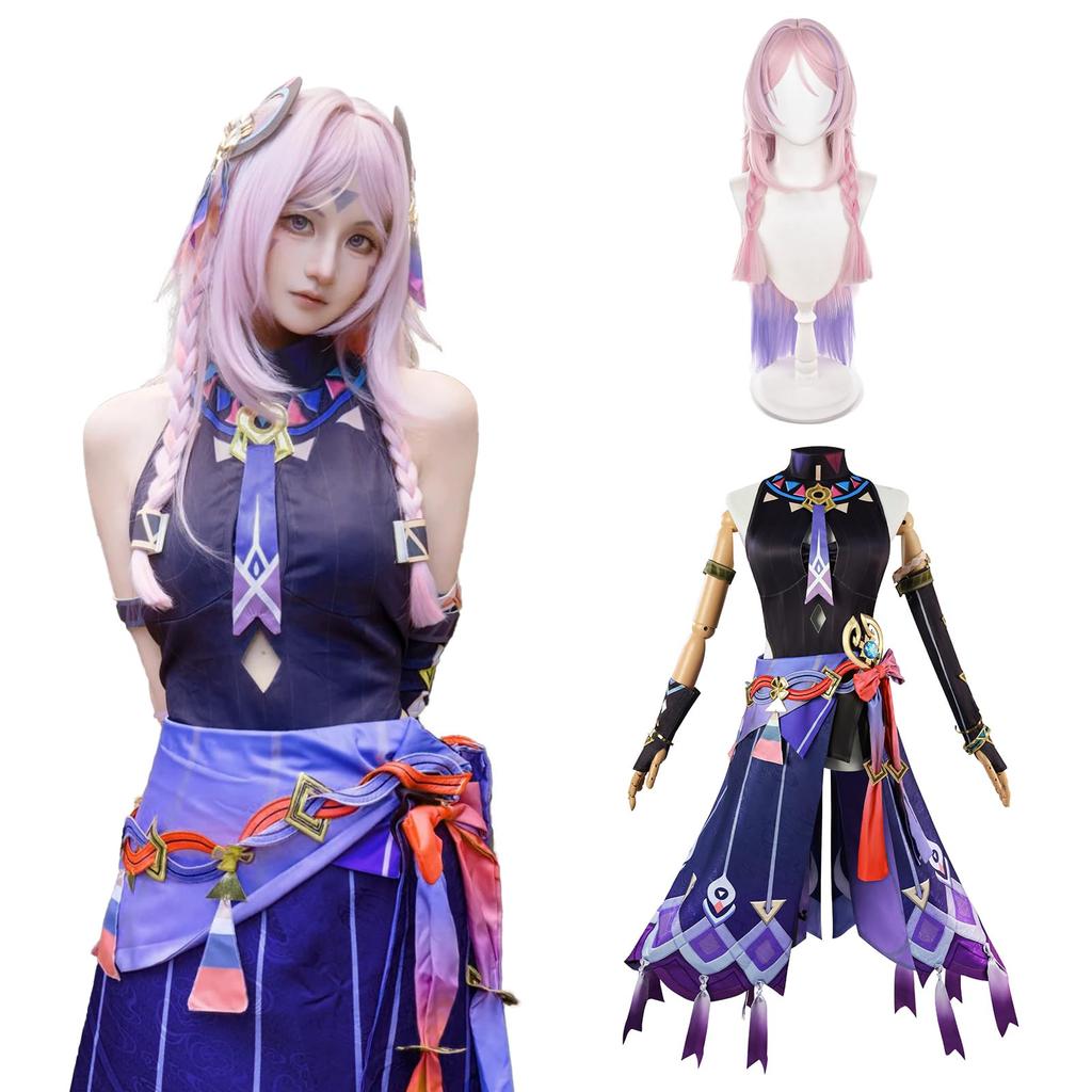 Genshin Impact Citrali Cosplay Genshin Impact Full Set with Adult School Festival Costume [CR ROLECOS] Costume, Cosplay, Wig, Costume, (XXL)