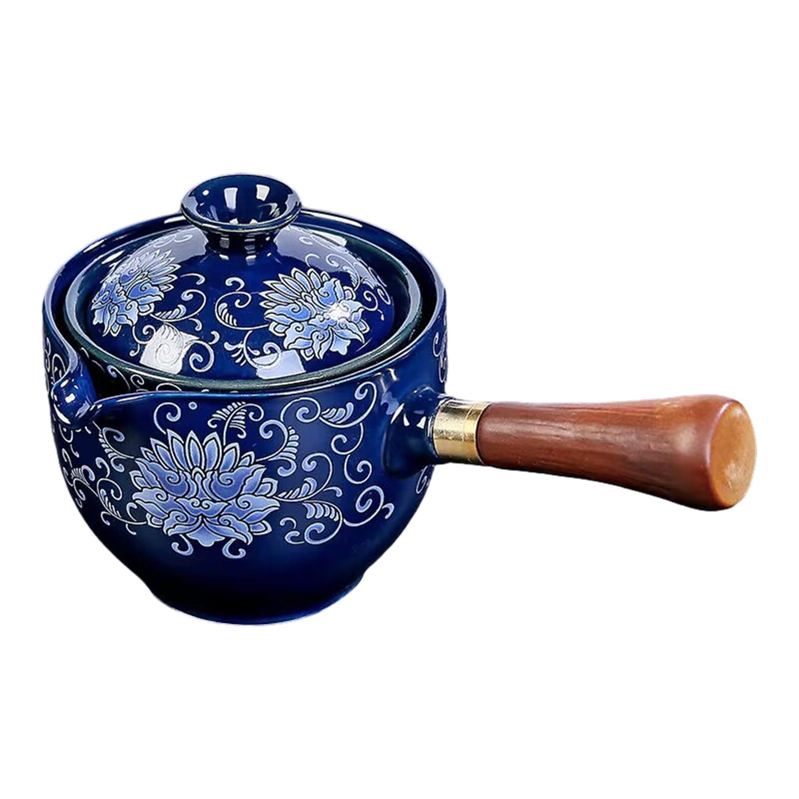 

Фарфоровый китайский набор для чая Гунфу, портативный набор для чайника с вращающимся на 360 градусов заварником, термостойкий чайник, подарок на Рождество