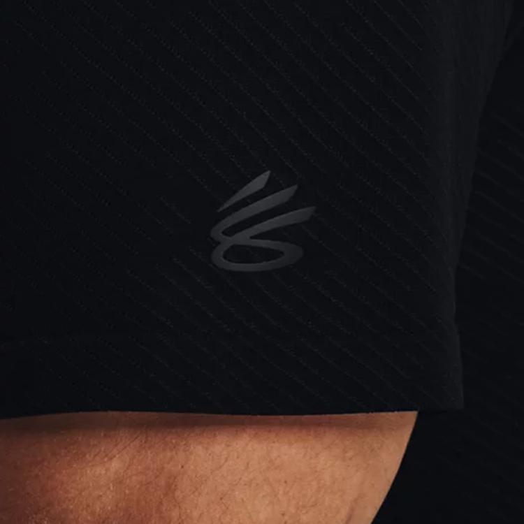 Under Armour Curry Seamless Solid Short Sleeve Polo Shirt Men tops Black 1370094-001