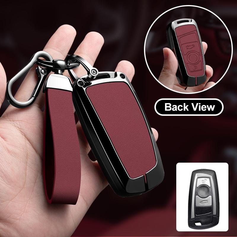 Zinc Alloy Leather Car Key Fob Case For Bmw 1 3 5 7 Series 530I X1 X3 X4 X5 F10 F15 F16 F20 F30 F18 F25 M3 M4 E34 Auto Parts