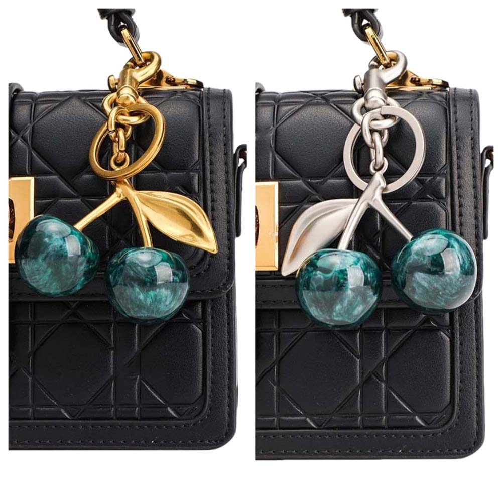 

3D Crafts Cherry Keychain Strawberry Cherry Charms Sweet Crystal Cherry Pendant Lady/Women StyleJ