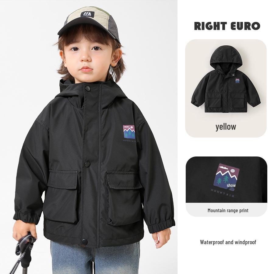 Europäische Jungen-Bergsteigerjacke - Frühjahr 2026 Neue Trendige Kinder-Outdoor-Jacke für Kleinkinder und Kinder
