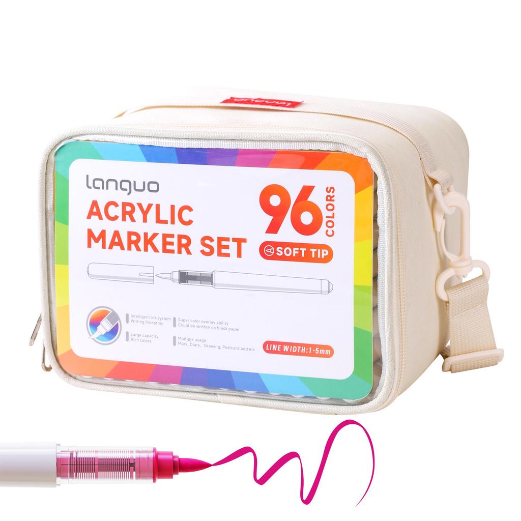 Blue Fruit 240-Color Acrylic Marker Pen Set with Soft Head for Student Graffiti and Art