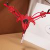 Low Waist Pearl Massage Thong with Quick Release - Sexy Elastic Lingerie, Hot Temptation String with Floral Detail (N05)