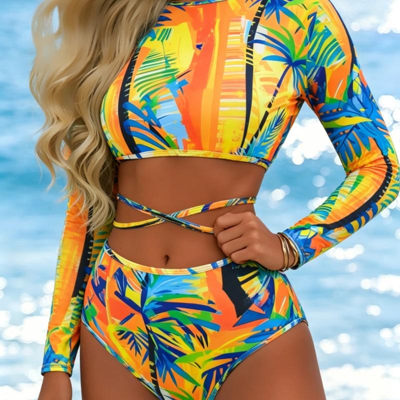 Europäischer und Amerikanischer Neuer Surfanzug Neoprenanzug Badeanzug Einteiler Damen Badeanzug Langärmlig Reißverschluss Bikini Badeanzug