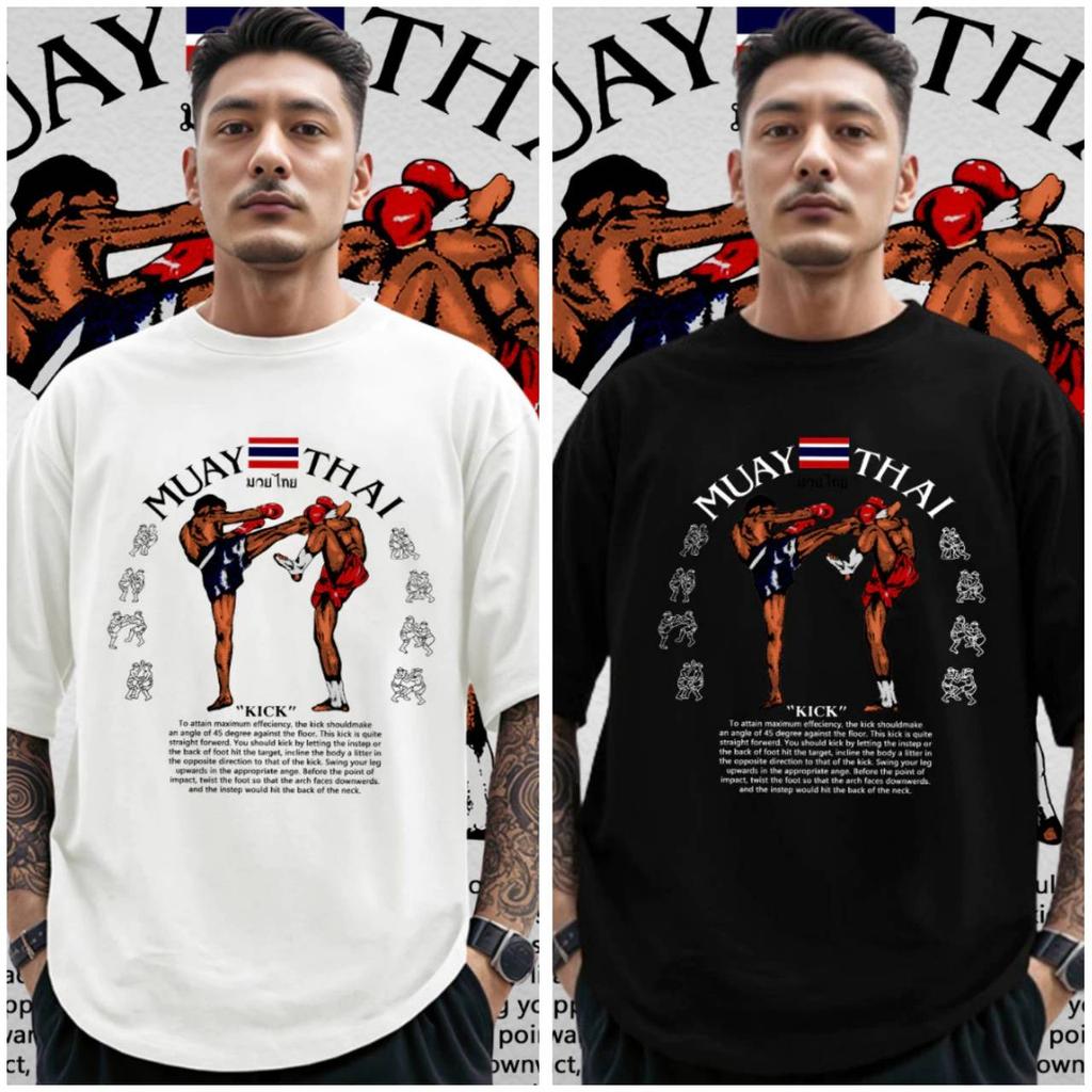 Muay Thai T-Shirt Kick Boxing Mix Martial Art 3D Print Vintage Training UV Protect Quick Dry Men Women Unisex Short Sleeve Round Neck