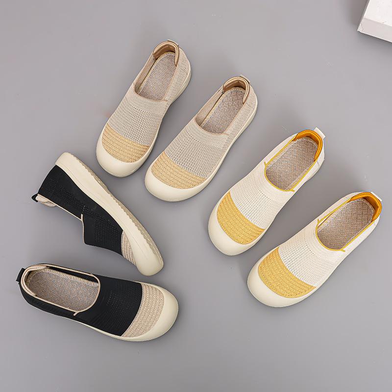 Shoes Women's Summer New Versatile Casual Shoes Soft Soles Are Not Tired and Comfortable Mother Shoes One Pedal Foreign Trade Shoes