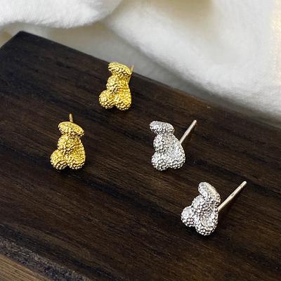 Irregular Lava Earrings, Bean Texture, Earrings, Tin Foil Pattern Earrings, Small and Light and Luxurious