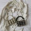 Vintage Faux Pearl Purse Beaded Crossbody Bag with Removable Shoulder Strap Ladies Evening Clutch for Parties Street Office