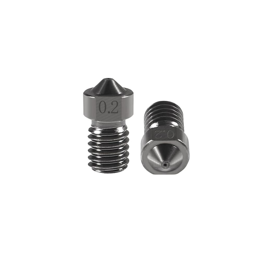 10PCS Hardened Steel Nozzle 0.2mm, Works with E3D V6 V5 Hotend Extruder Printer Ender3 Hot End Titan Extruder Prusa i3 for 3D Printer 1.75mm Filament