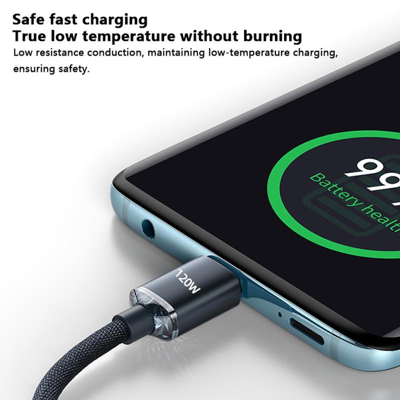 120W Kabel USB C na USB C pro iPhone 15 Pro Max Xiaomi 13 OnePlus Poco Oppo PD Rychlé Nabíjení Datový Kabel USB-C 0,25M 1M 1,5M 2M